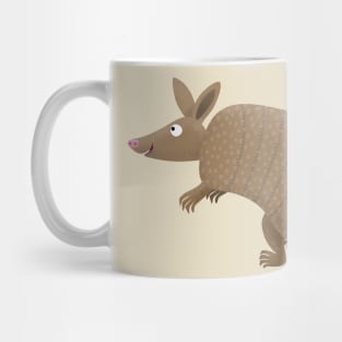 Funny armadillo happy cartoon illustration Mug